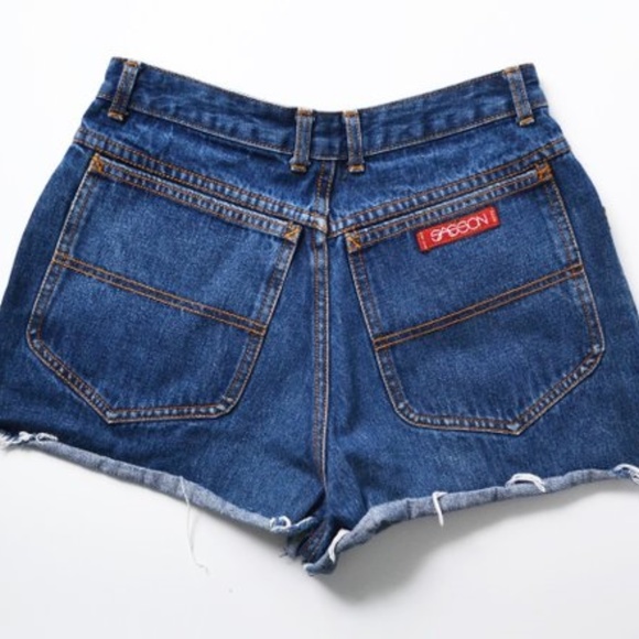 Sasson Jeans Pants - VTG Denim Shorts High waist Sasson 1980s Cut off